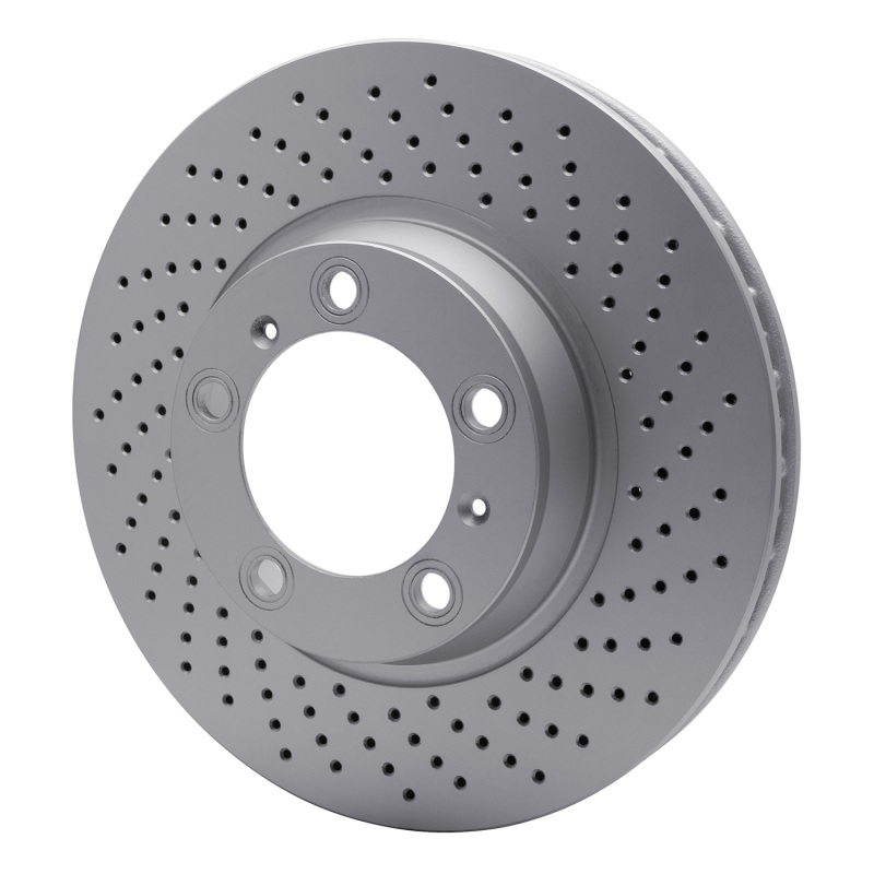 Porsche 718 Cayman Brake Rotor (1) - Right Front - R1 Concepts - GeoSPEC Coated Drill - `99-`23